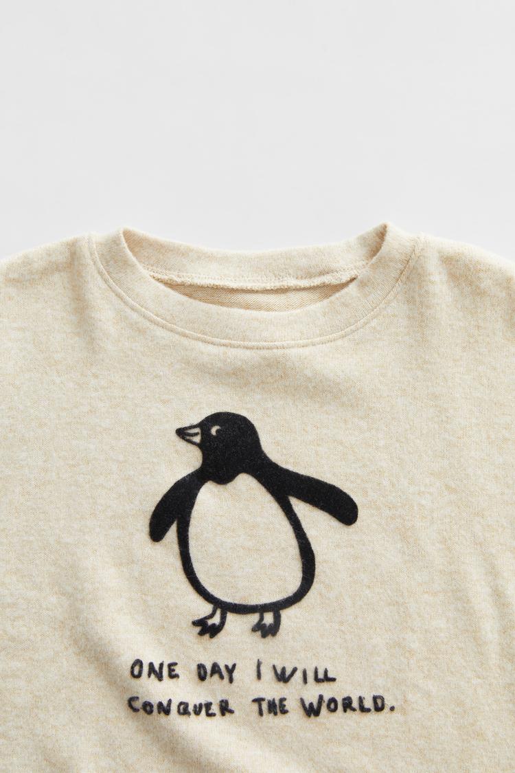 ソフトタッチ素材ペンギンtシャツ Zara Japan 日本