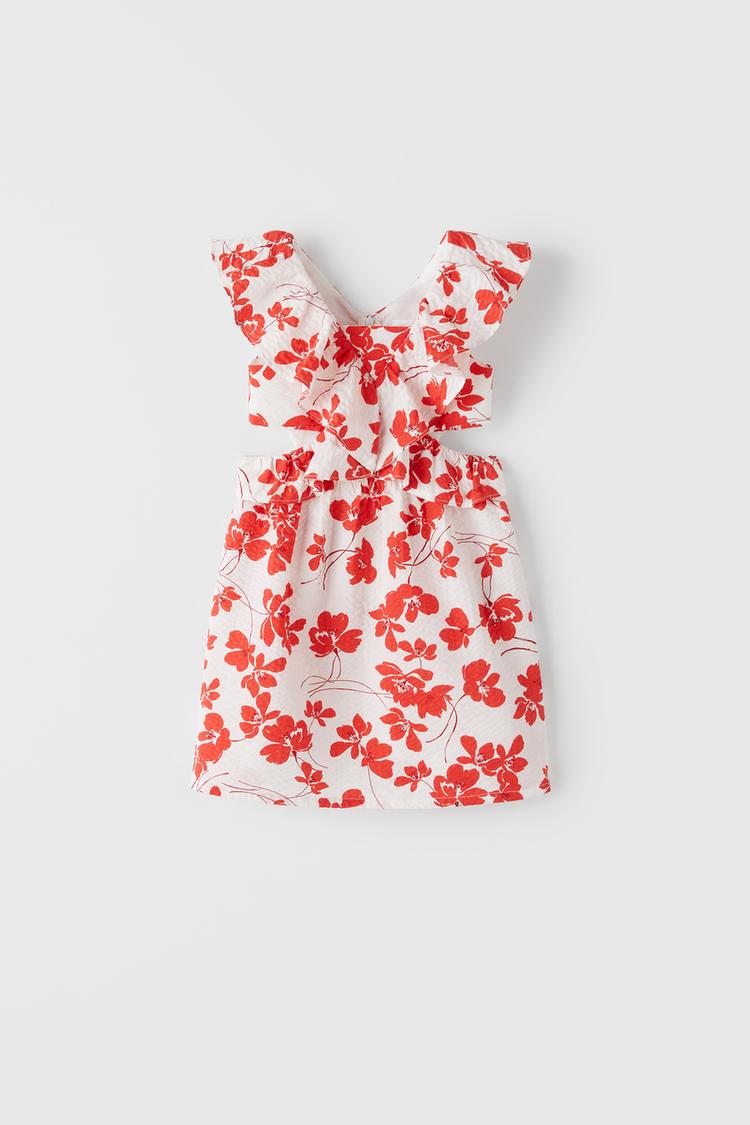 Geblumtes Kleid Mit Cut Outs Zara Osterreich Austria