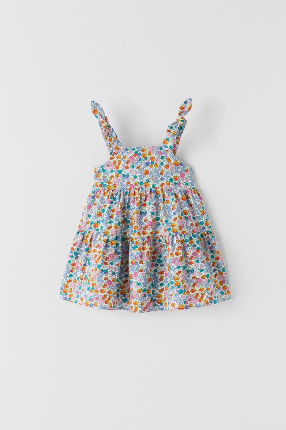 FLORAL PRINT PANELLED DRESS