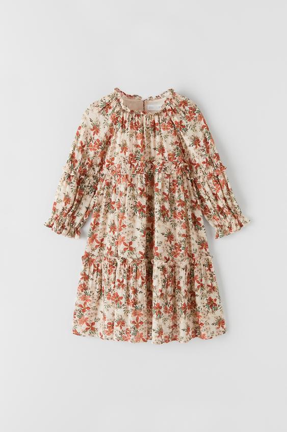 シャイニーフラワープリントワンピース Zara Japan 日本