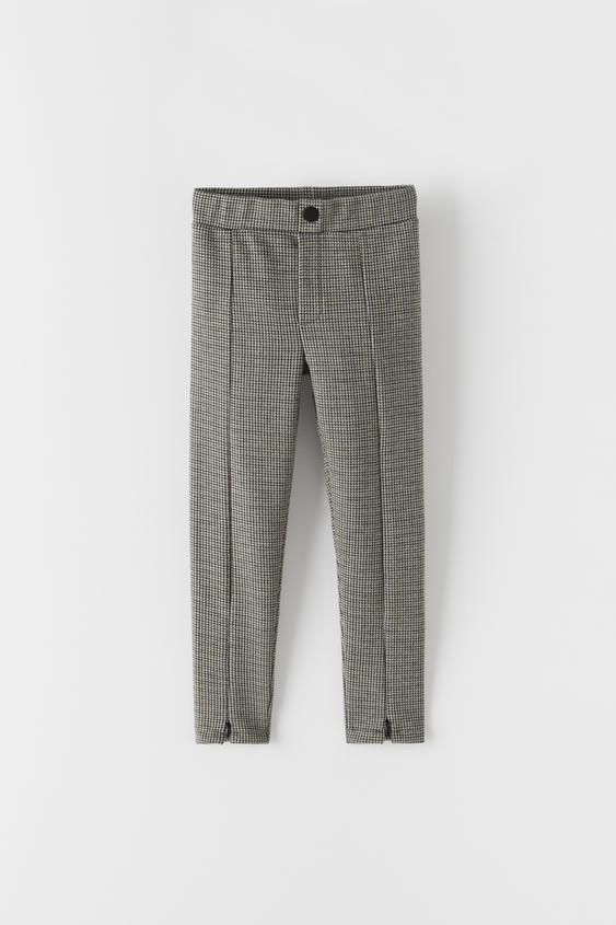 HOUNDSTOOTH LEGGINGS WITH ZIPS