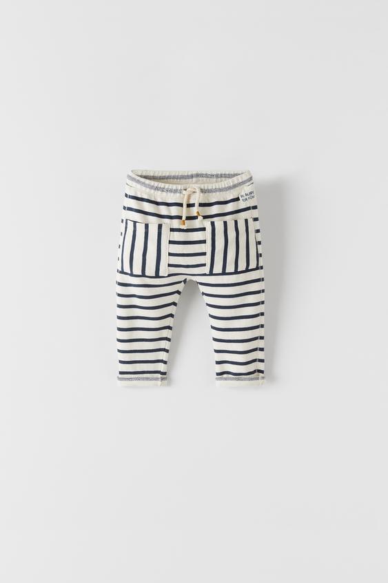 STRIPED PLUSH JERSEY TROUSERS