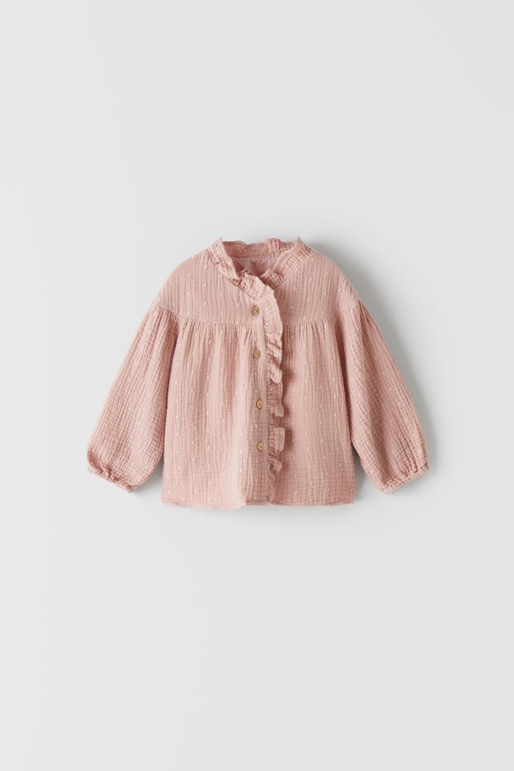Camicia Con Texture A Pois Ricamati Zara Italia Italy