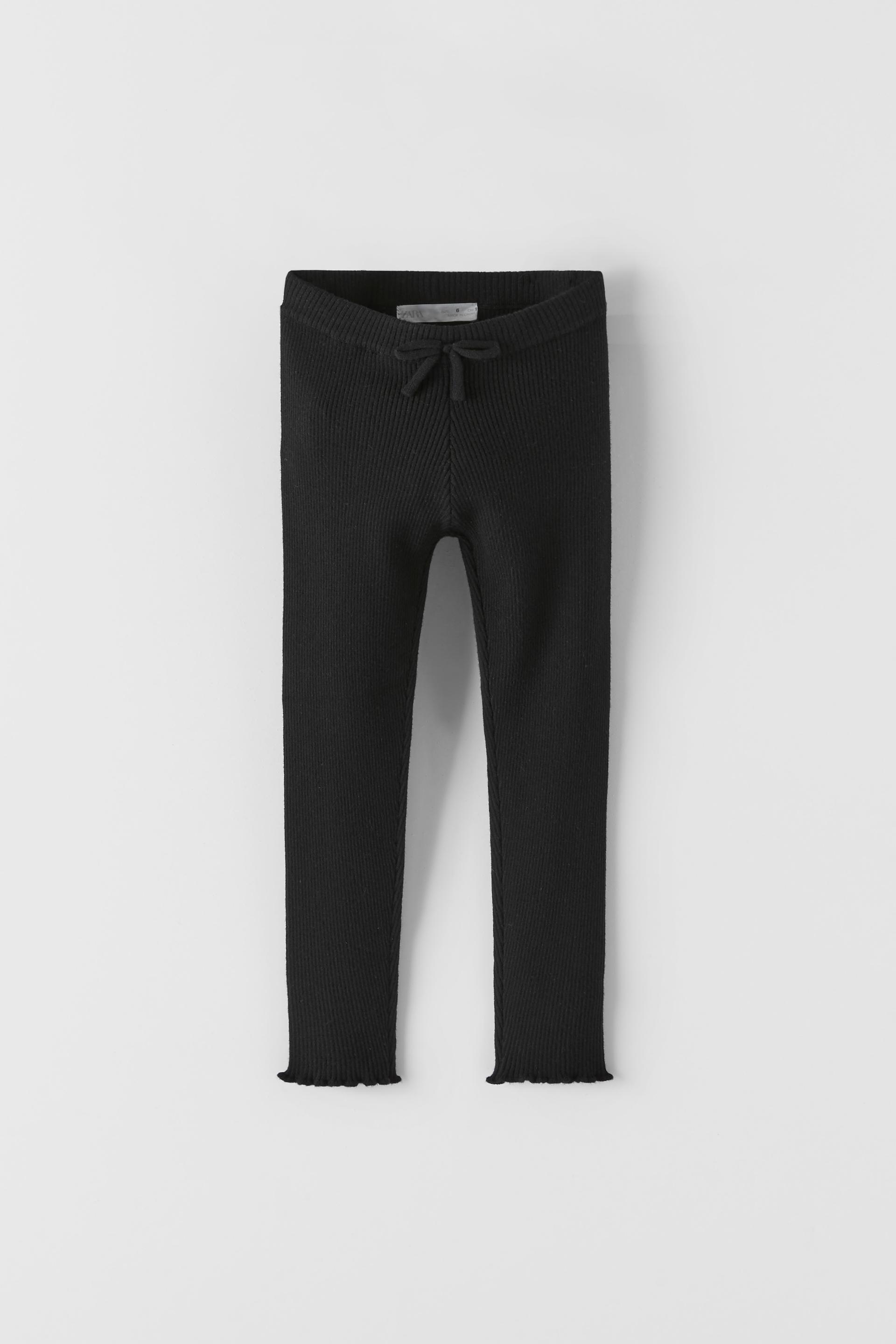 Knit Ribbed Leggings With Bow Zara Armenia