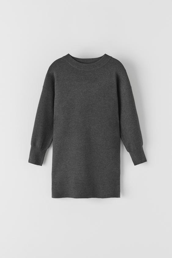 KNIT DRESS WITH VOLUMINOUS SLEEVES