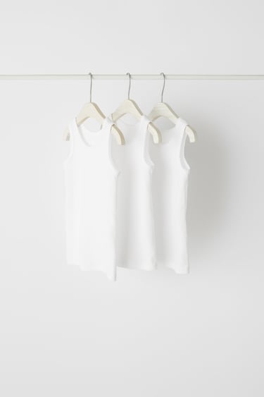 Image 0 of BABY/ THREE-PACK OF VEST TOPS WITH LACE TRIM from Zara