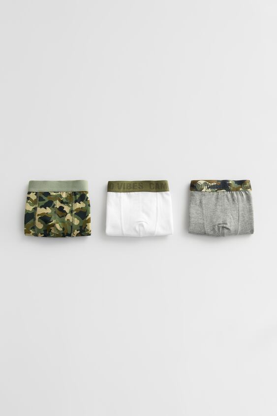 3-PACK OF PRINTED GREEN BOXERS