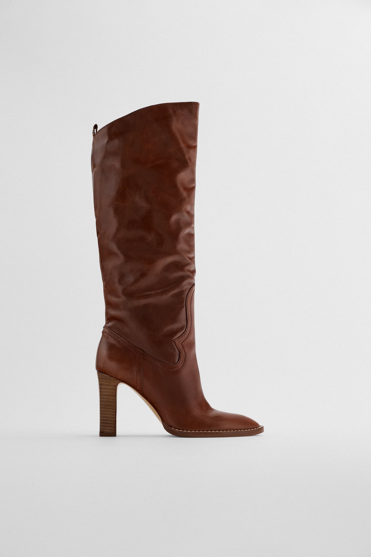 Image 1 of HIGH HEEL LEATHER BOOTS from Zara