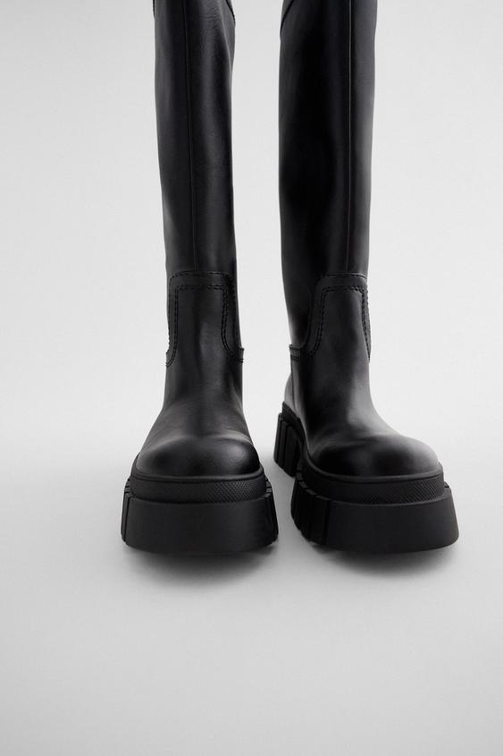 zara knee length boots