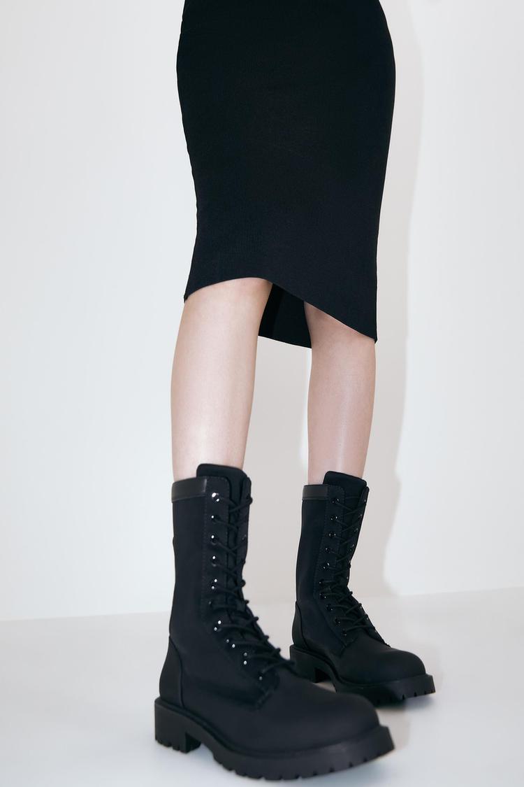 Flache Stiefelette Mit Gummierung Zara Deutschland Germany