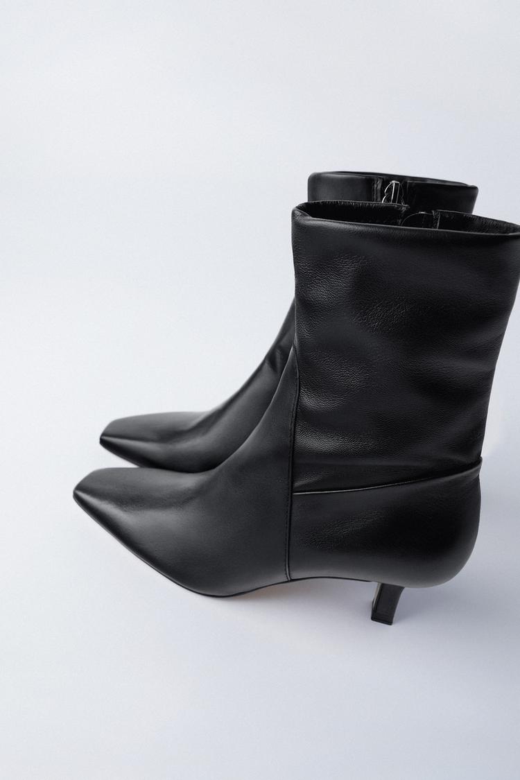 yumusak deri kare burun topuklu bilekte bot