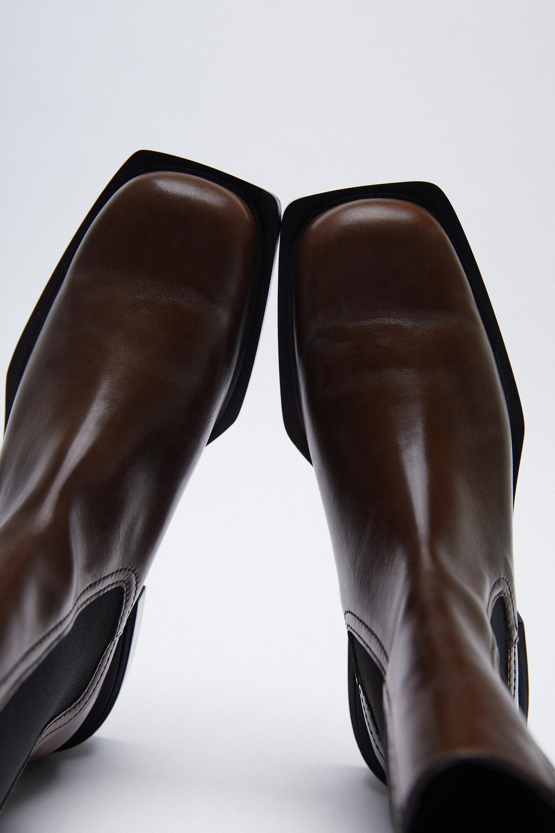 kare burunlu deri bilekte bot