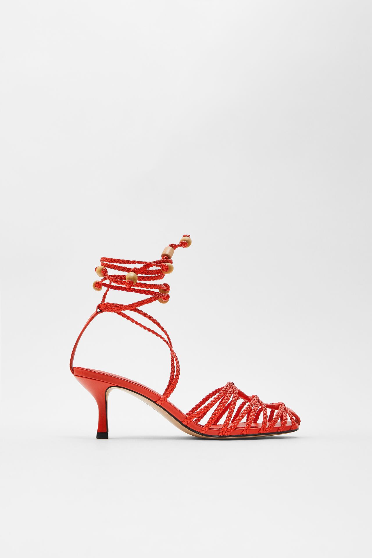 Image 1 of STRAPPY MID-HEEL SANDALS from Zara