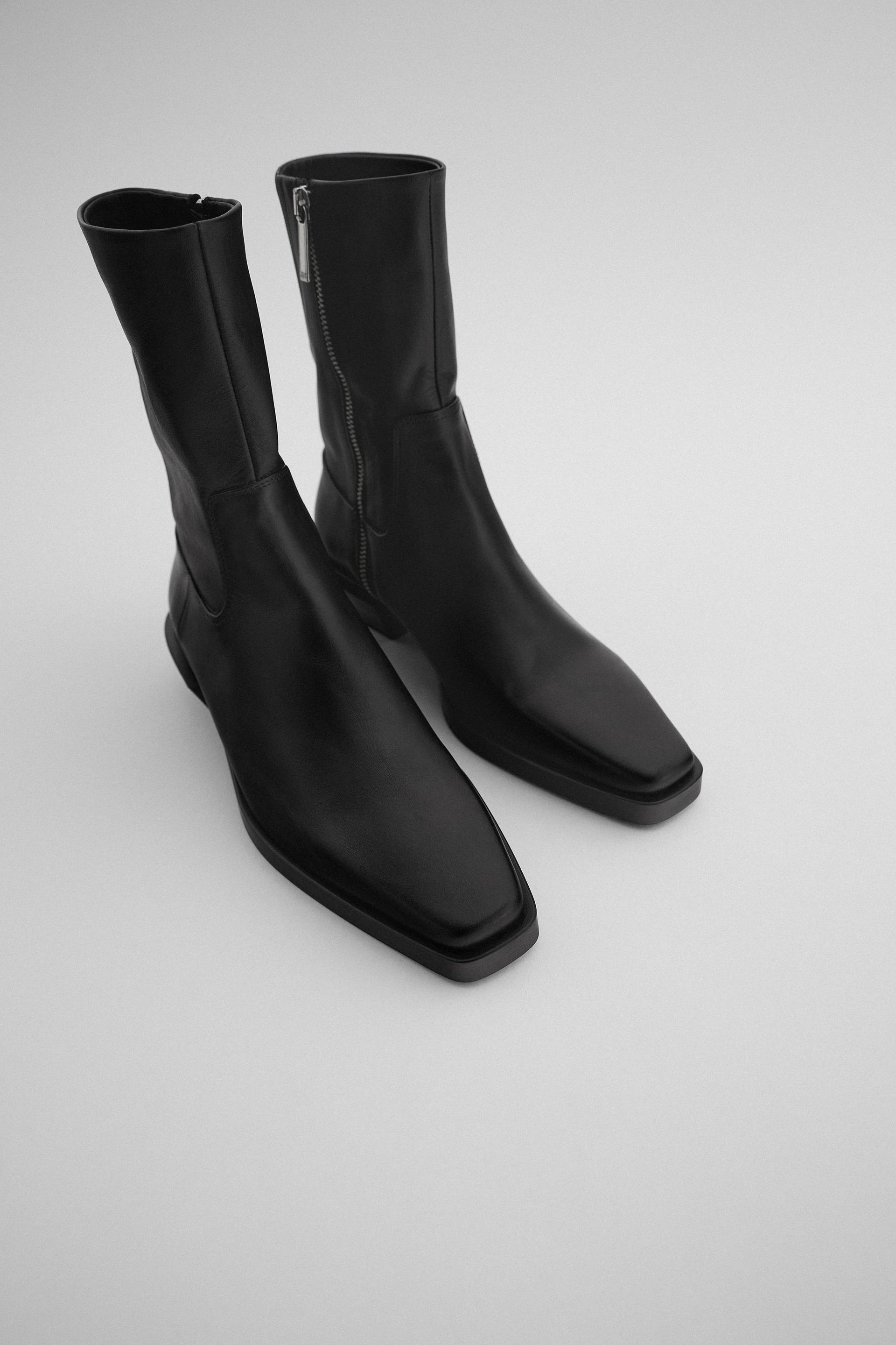 deri kovboy topuklu bilekte bot