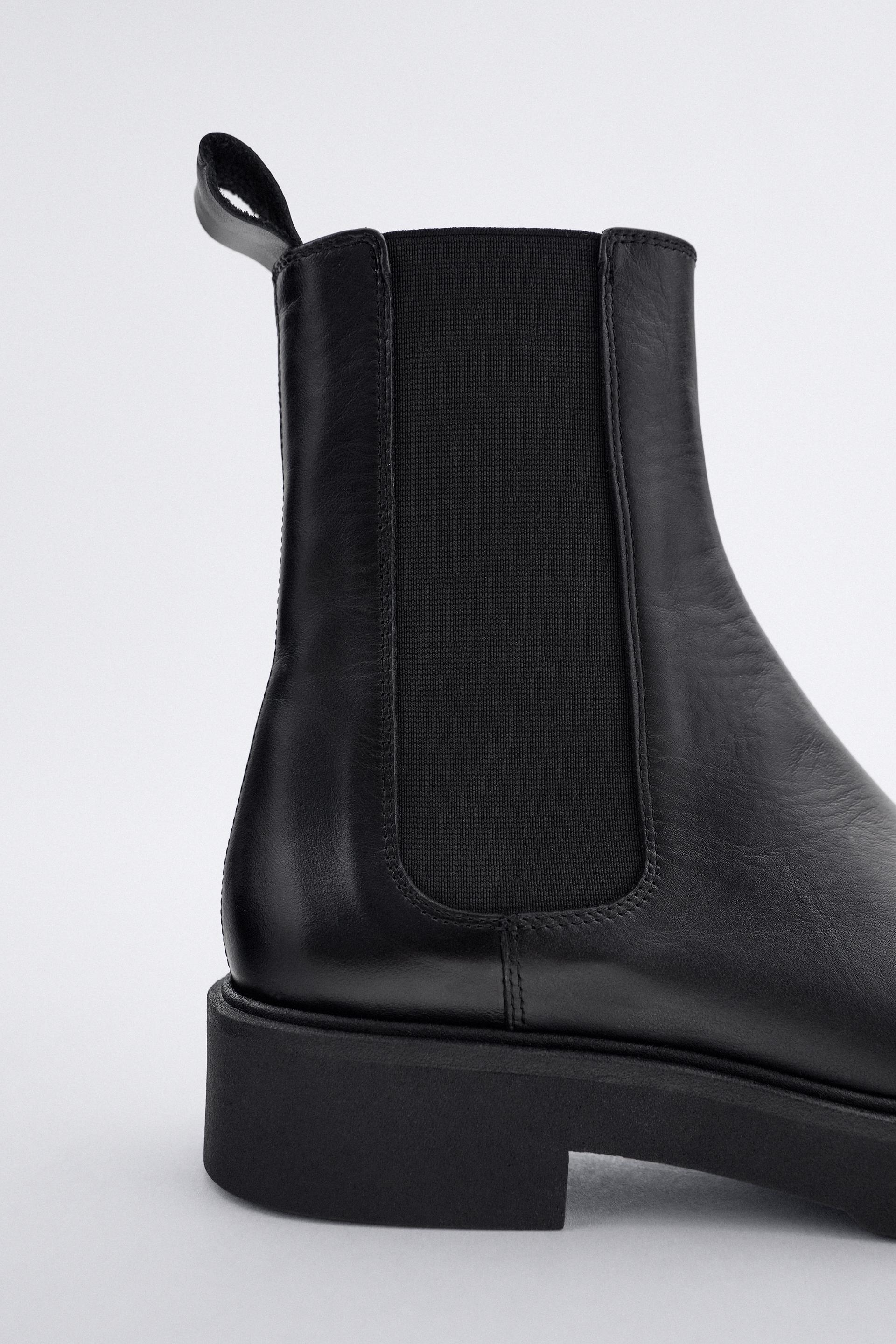 kare burunlu deri duz bilekte bot