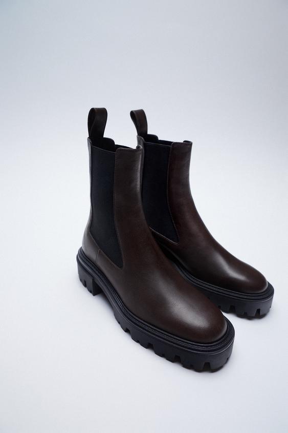 Flat Leather Ankle Boots With Track Soles Zara United Kingdom - Flat Leather Ankle Boots With Track Sole Zara Flat Leather Ankle Boots With Track Soles Zara United Kingdom - Flat Leather Ankle Boots With Track Sole Zara