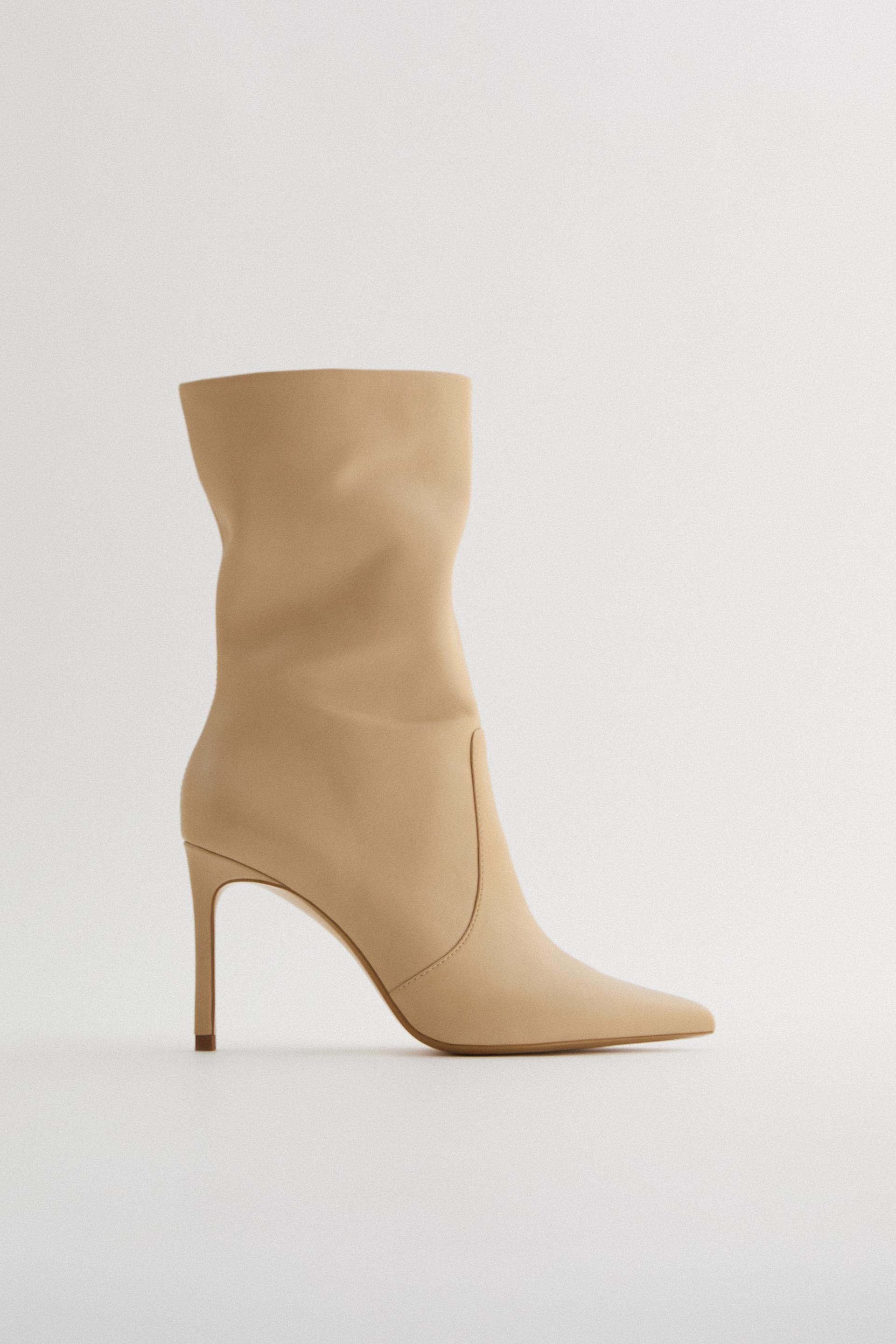 stiletto topuklu deri bilekte bot