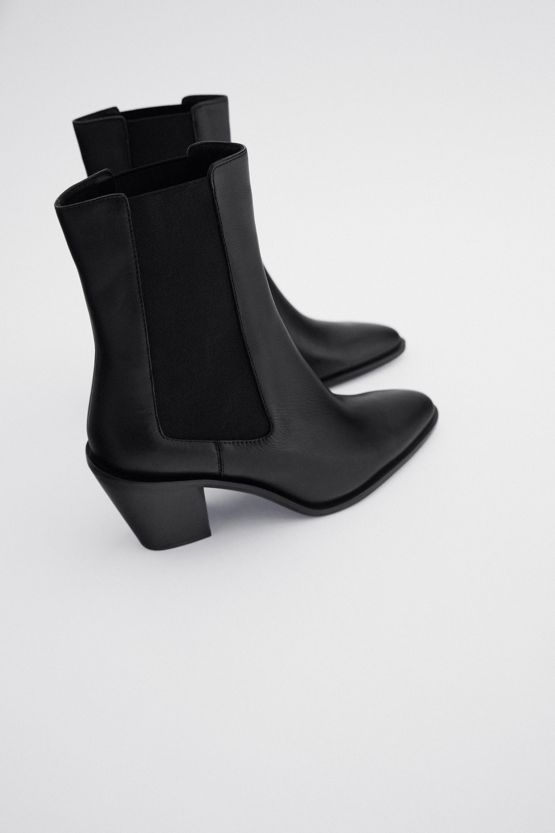 topuklu deri kovboy bilekte bot