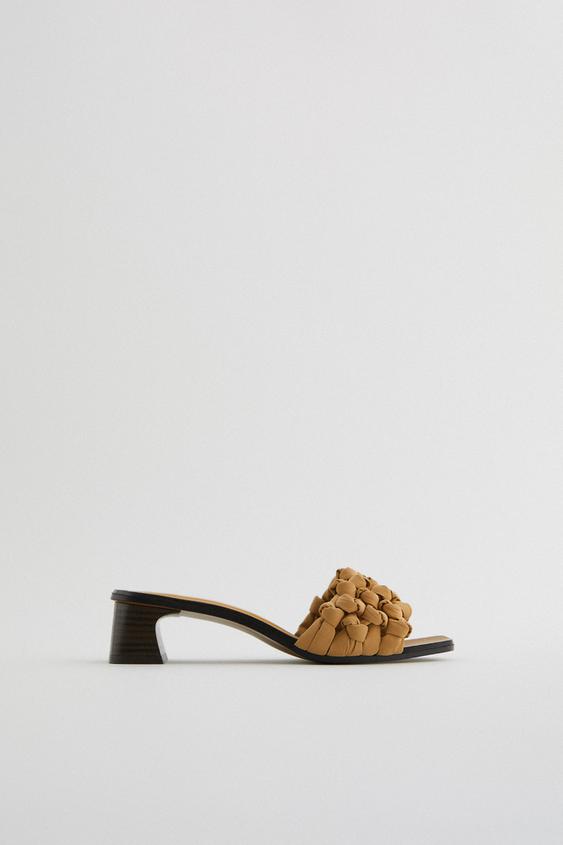 Yuksek Topuklu Orgu Detayli Sandalet Zara Turkiye Turkey