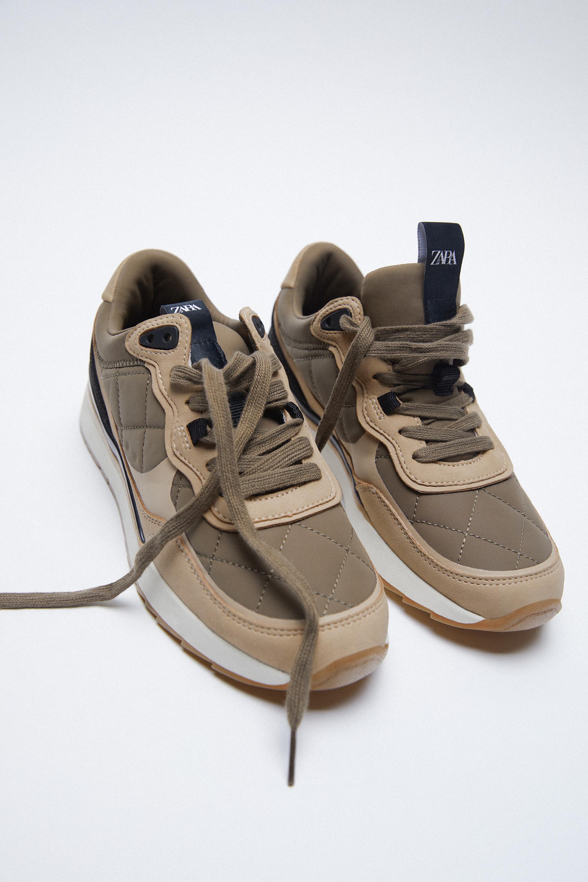 zara elastic fabric athletic shoes