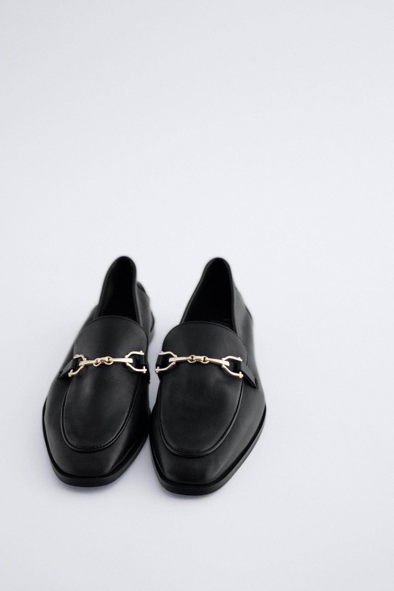 Zara LEATHER LOAFERS WITH BUCKLE, £49.99
