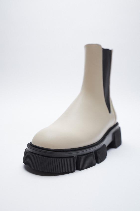 elasticated flat ankle boots zara