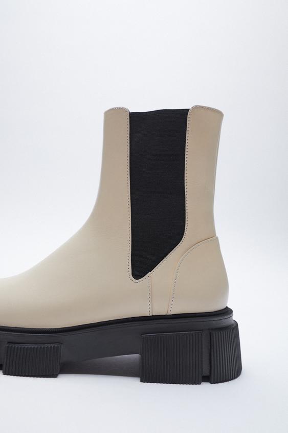 elasticated flat ankle boots zara