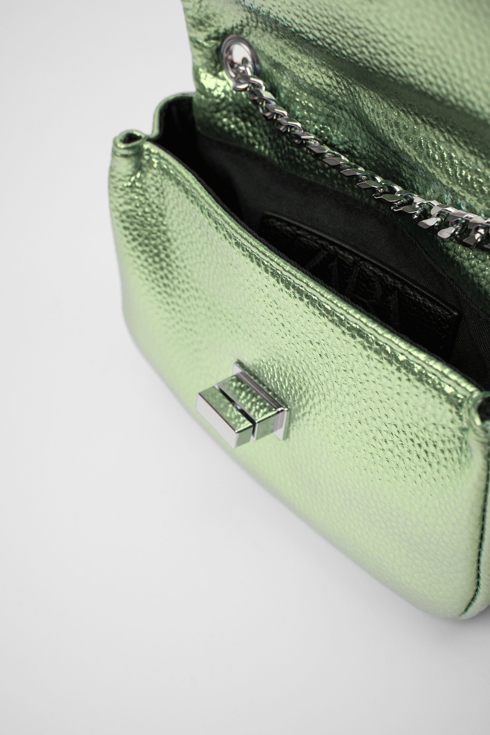 Image 4 of METALLIC MINI CROSSBODY BAG from Zara
