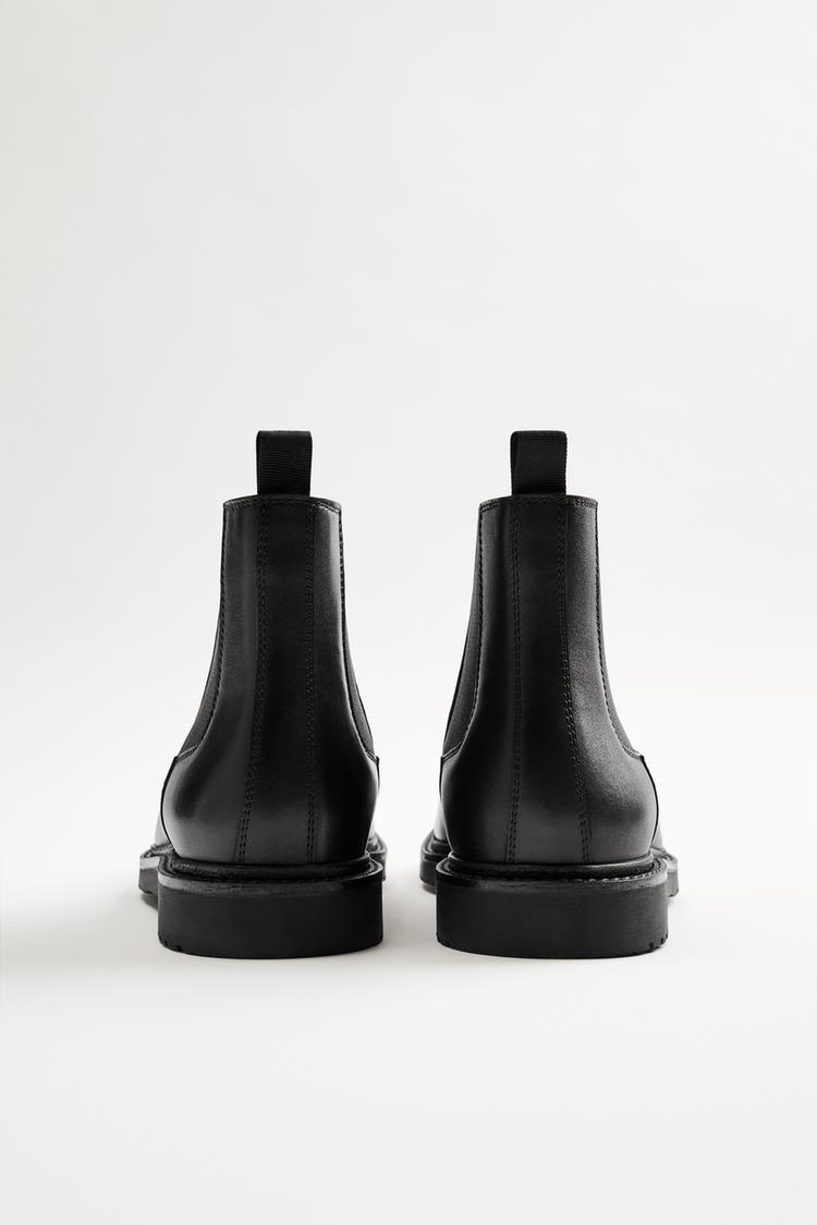 zara black leather boots