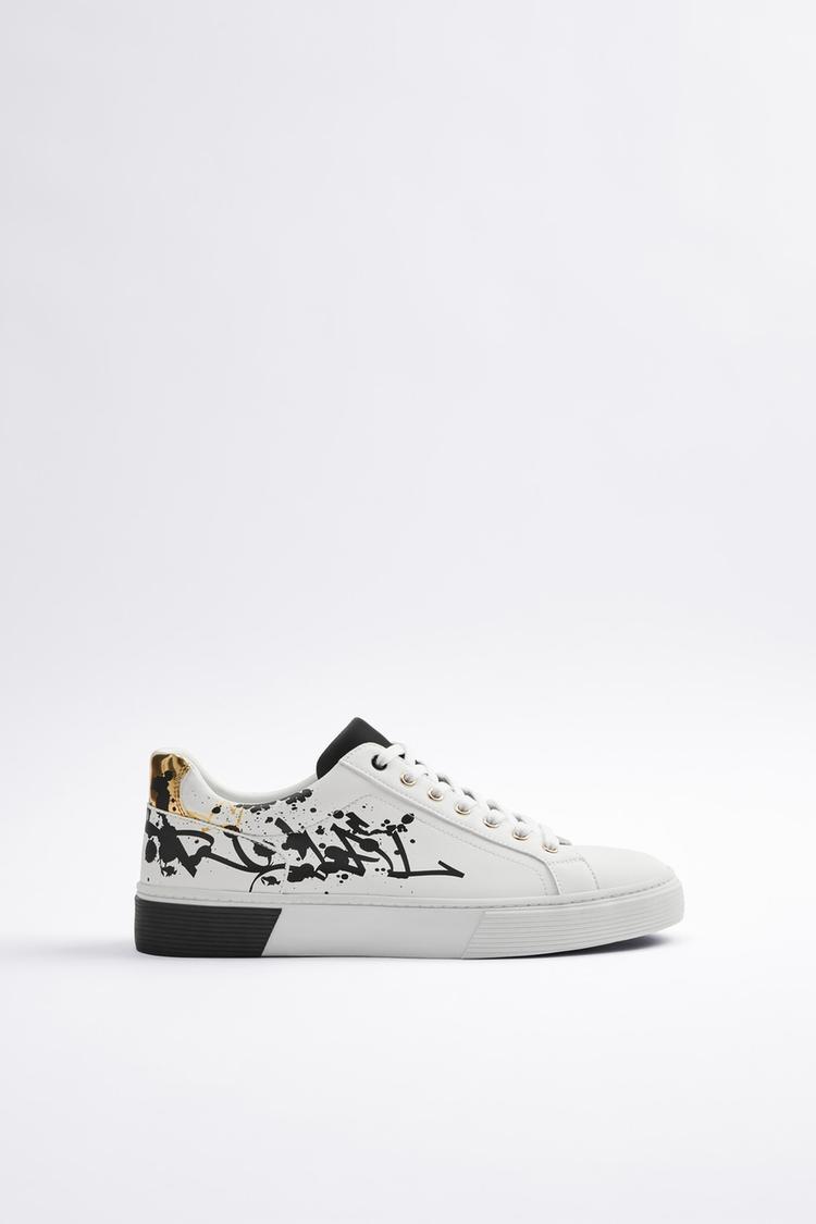 zara white high top sneakers