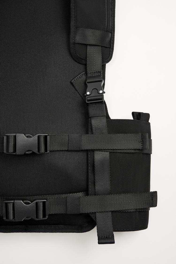 Schwarzer Rucksack Mit Mehreren Fachern Zara Deutschland Germany