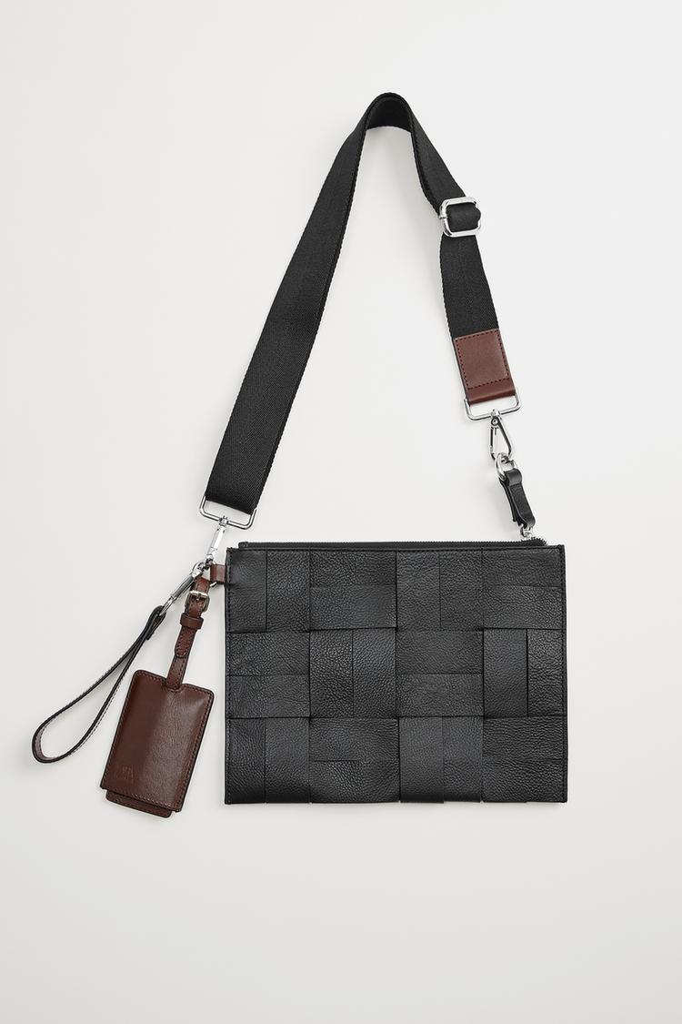 Pochette A Tracolla In Pelle Intrecciata 2 In 1 Zara Italia Italy