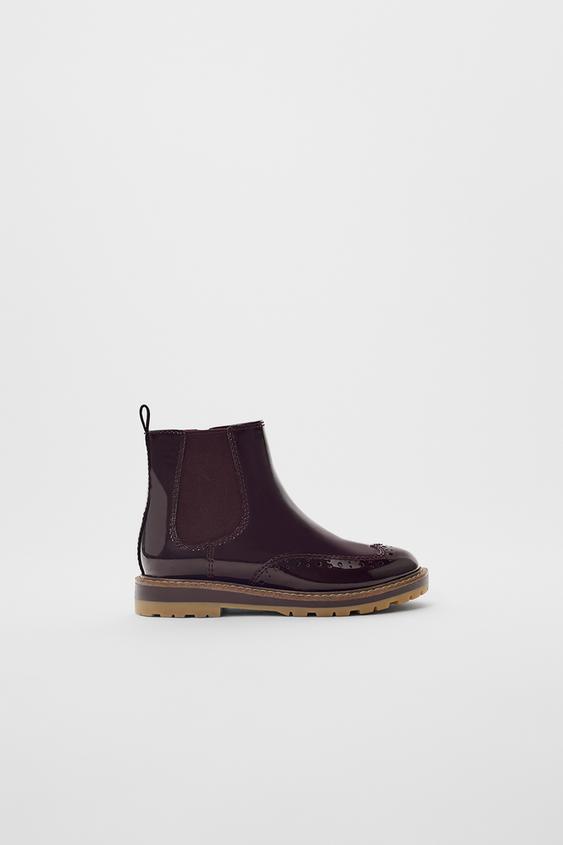 PATENT FINISH ANKLE BOOTS