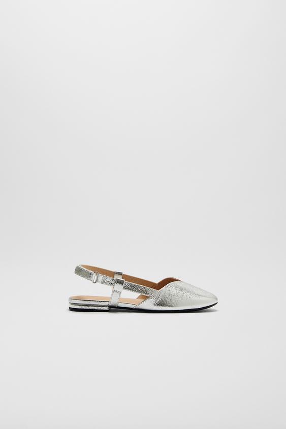 METALLIC SLINGBACK BALLET FLATS