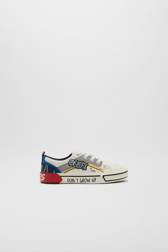 Modalite Net Zara Yama Ve Slogan Detayli Spor Ayakkabi 72617315 001