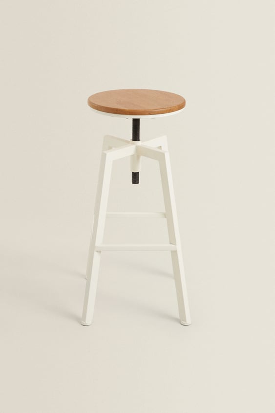 Wooden And Metal Swivel Stool Cream, Wood And Metal Swivel Counter Stools