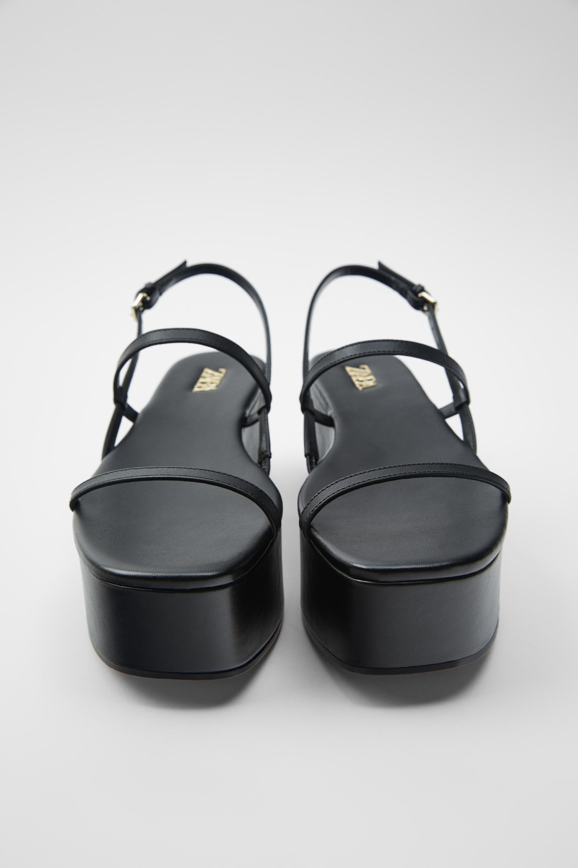 Leather platform wedges with thin straps clearance