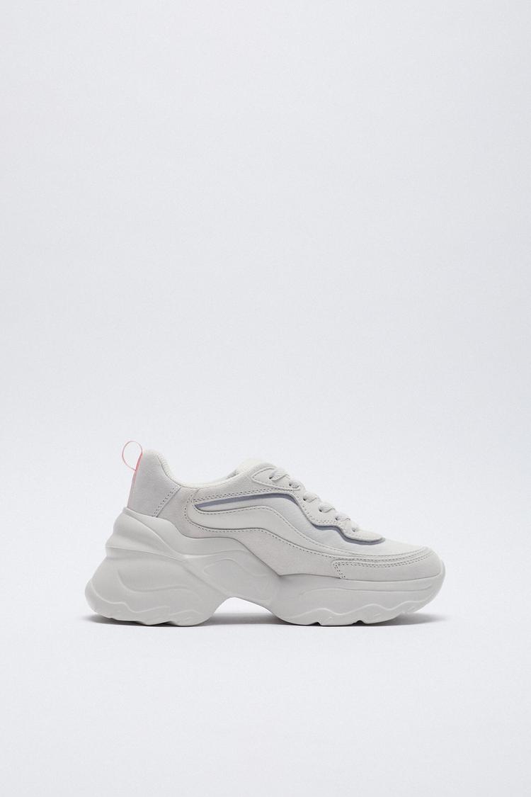 sneakers with thick soles zara