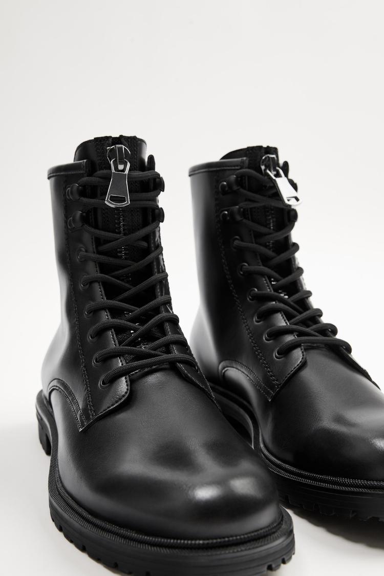 zara black combat boots