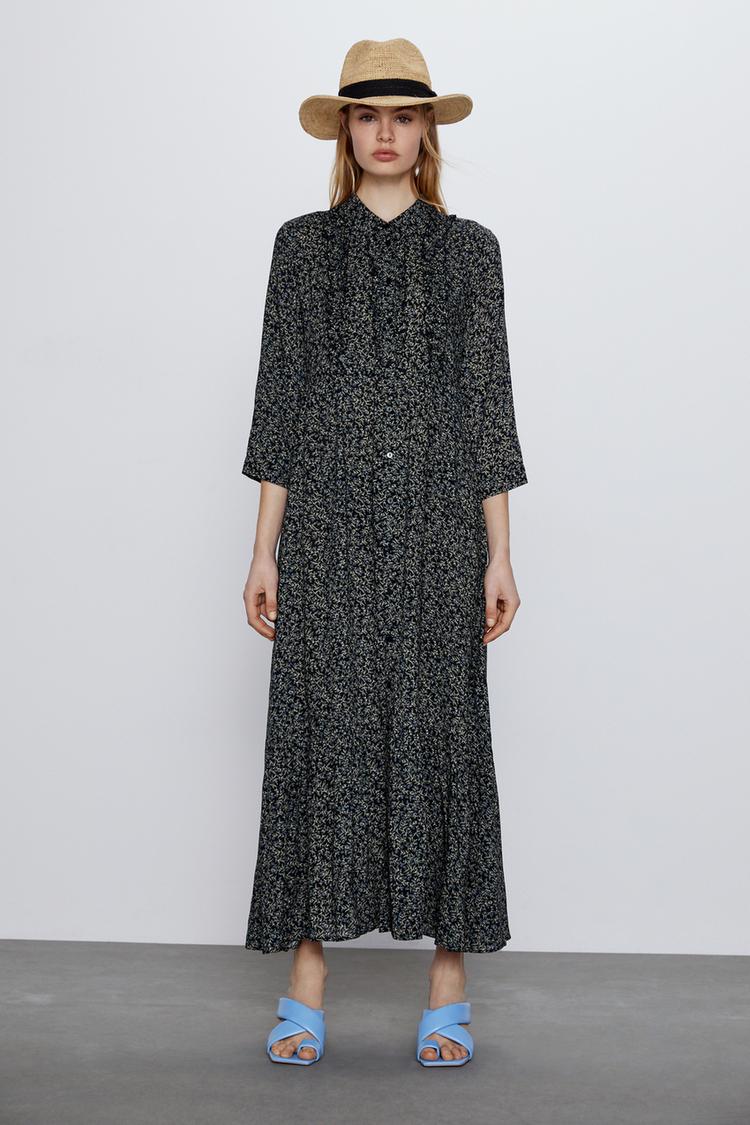 Lange Jurk Met Print Zara Nederland