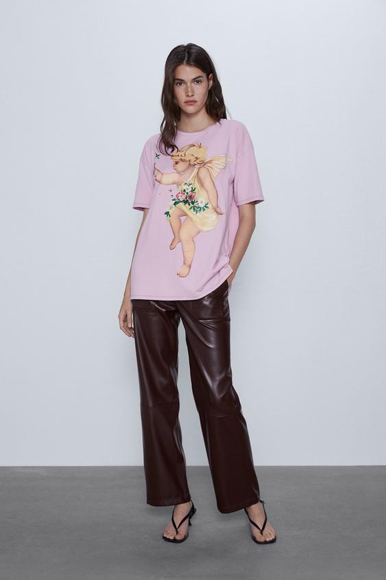 T Shirt With Front Print Zara Spain