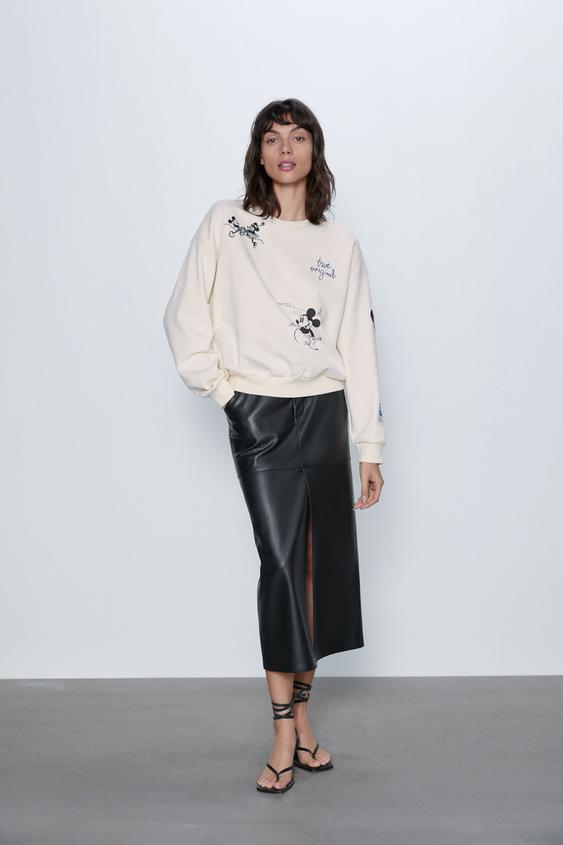 ミッキー ミニー C Disney 刺繍入りスウェットシャツ Zara Japan 日本