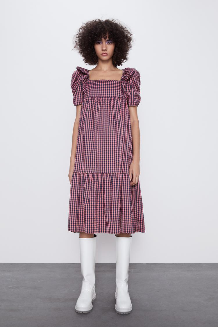 Gingham Check Dress Trf Zara United Kingdom