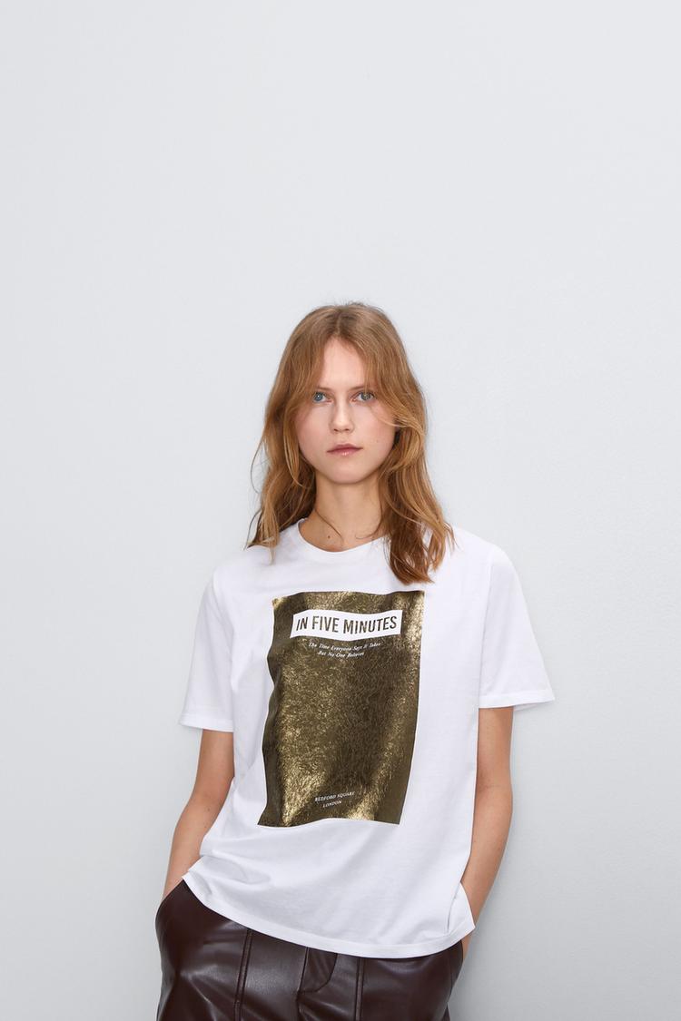 T Shirt With Front Print Zara Australia