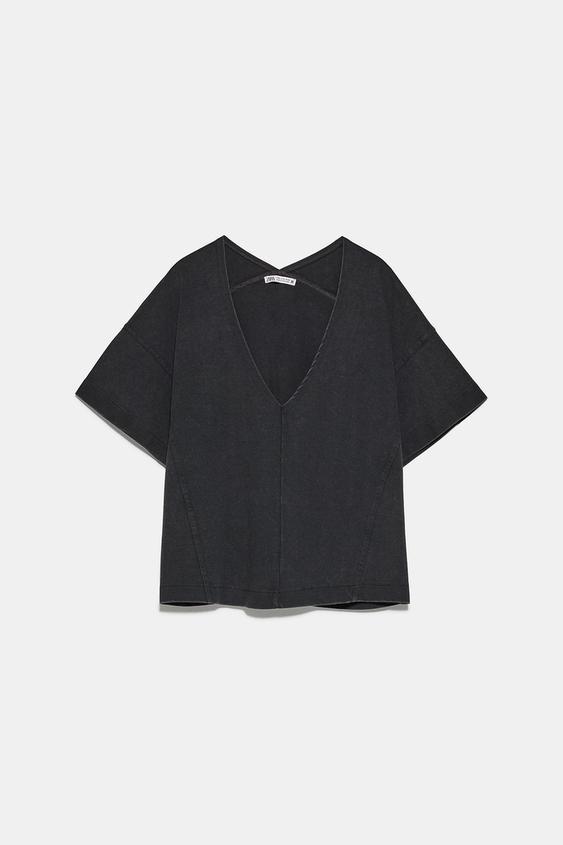 zara tee shirt femme manches courtes