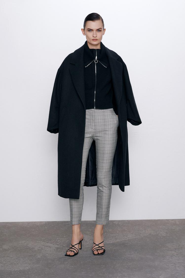 Pantalon Jogger Waist Cuadros Zara Espana