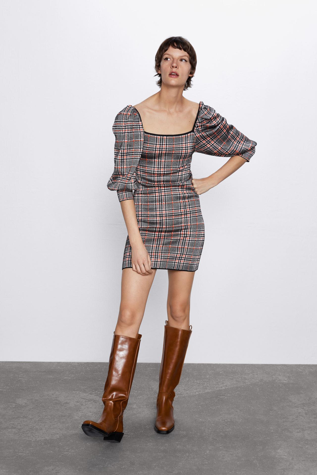 Ofertones en tops y vestidos de Zara por menos de la mitad de su precio 6 Merca2.es VESTIDO PUNTO CUADROS de Zara