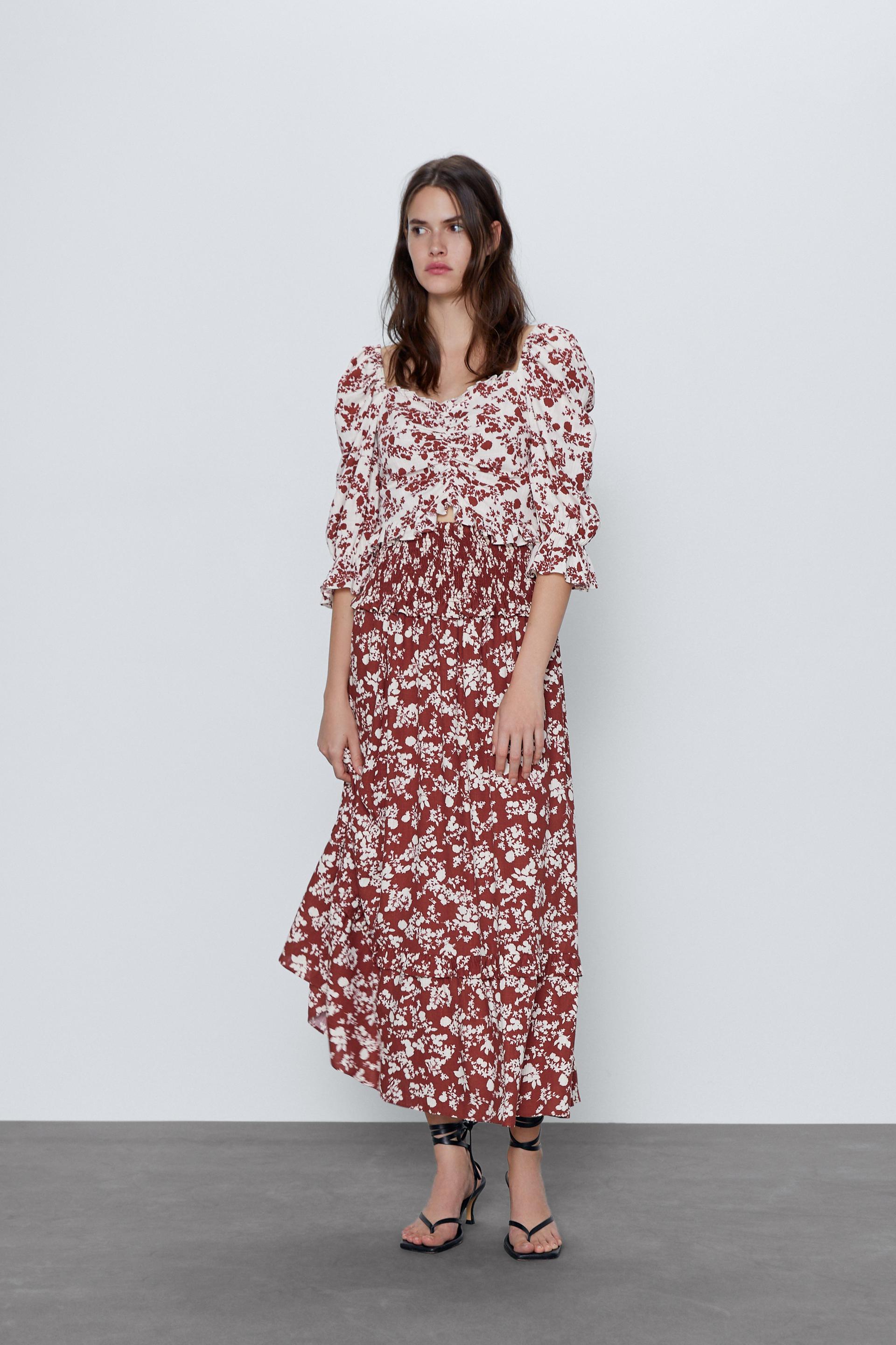 プリント柄ラスティックスカート Zara Japan 日本