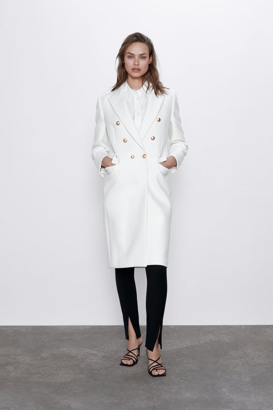 Image 1 of WOOL BLEND BUTTONED COAT from Zara