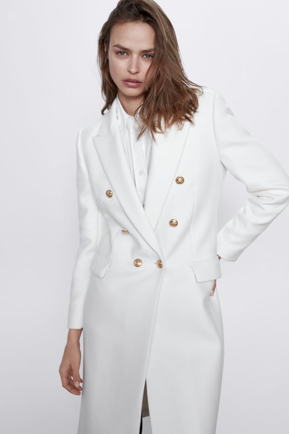 Image 2 of WOOL BLEND BUTTONED COAT from Zara